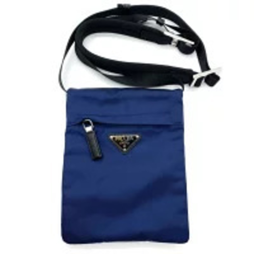 Prada Triangle Logo Shoulder Bag Blue Crossbody
